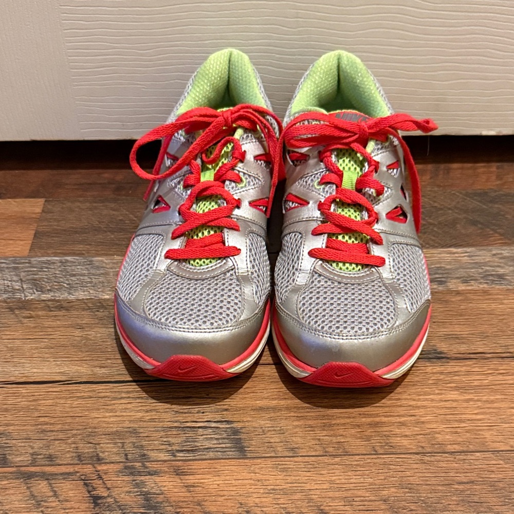 Nike Silver and Red Athletic Shoes